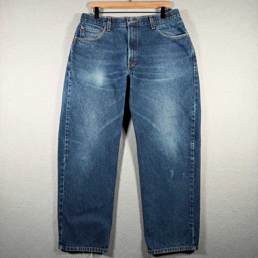 Levis 550 Relaxed Fit Tapered Leg Blue Denim Jeans Mens 36x30 Actual 34x28